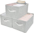 GRANNY SAYS Storage Containers for Organizing, Fabric Bins with Handles, Storage Baskets for Shelves, Large, White with Black Stripes, 3-Pack