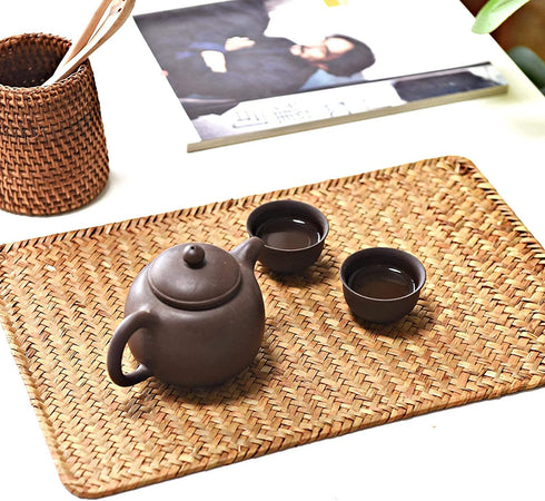 NIWRVMKA Table Woven Placemats Set of 4,Place Mats Indoor ,Table Mats,Table mat,Placemats for Dining Table,Place Mat,Woven Placemat,Heat Resistant Washable Rustic Outdoor Yellow Placemats