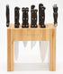 11 Slot Bamboo Knife Block w/ Magnetic Sides - Thomas Grace Homewares Kitchen Universal Knife Holder Organizer (KNIFE BLOCK WITHOUT KNIVES). Magnetic Knife Block Strip Boosts Storage to 15 Knives