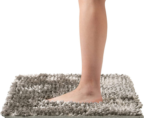 Laura Ashley Butter Chenille 20" x 34" Bath Mat, Light Grey