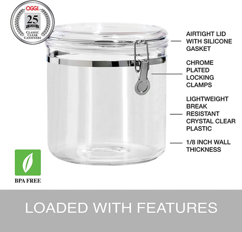 Oggi Clear Canister, 150-Ounce
