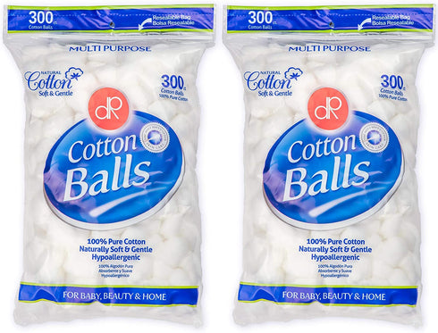 DecorRack 600 Small Cotton Balls for Make-Up, Nail Polish Removal, Applying Oil Lotion or Powder, Multi-Purpose Mini Cotton Balls 100% Natural Cotton, Soft Absorbent for Household Needs (600 Count)