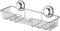 iPEGTOP L-4 Strong Suction Cup Shower Caddy Bath Shelf Storage, Combo Organizer Basket for Shampoo, Soap, Conditioner, Razor Bathroom Accessories - Rustproof Stainless Steel, Chrome
