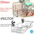 iPEGTOP L-4 Strong Suction Cup Shower Caddy Bath Shelf Storage, Combo Organizer Basket for Shampoo, Soap, Conditioner, Razor Bathroom Accessories - Rustproof Stainless Steel, Chrome