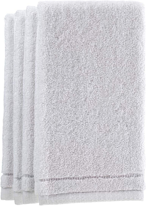 Creative Scents Cotton Fingertip Towel Set - 4 Pack - 11 x 18 Inches Decorative Extra-Absorbent and Soft Terry, Small White Hand Towels for Bathroom and Powder Room, Guest and Housewarming Gift