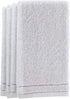 Creative Scents Cotton Fingertip Towel Set - 4 Pack - 11 x 18 Inches Decorative Extra-Absorbent and Soft Terry, Small White Hand Towels for Bathroom and Powder Room, Guest and Housewarming Gift