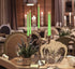 12 Pack Tall Taper Candles - 10 Inch Lime Dripless, Unscented Dinner Candle - Paraffin Wax with Cotton Wicks - 8 Hour Burn Time