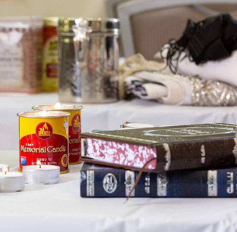 Ner Mitzvah 1 Day Yartzeit Candle - 12 Pack - 24 Hour Kosher Yahrtzeit Memorial and Yom Kippur Candle in Tin Cup Holder