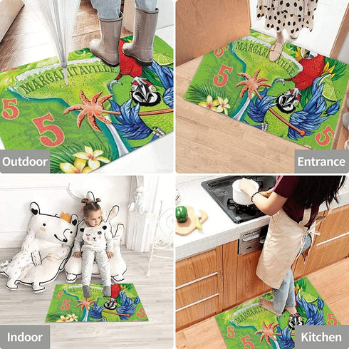 antcreptson It's Five O'Clock Somewhere Door Mat, 15.7" x 23.6" PVC Non-Slip Waterproof Indoor Outdoor Doormat, Easy Clean Large Heavy Duty Mats for Entry, Garage, Patio