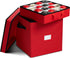 Premium Christmas Ornament storage Box with Lid - 3-inch Compartment, Storage Container Keeps 64 Holiday Ornaments and Xmas Accessories - Tear Proof 600D Oxford Fabric - 5 Year Warranty (Red)