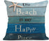 Emvency Set of 4 Throw Pillow Covers Summer Blue Ocean Theme Wood Grain Nautical Coastal Starfish Beach Navy Anchor Decorative Pillow Cases Home Decor Square 18x18 Inches Pillowcases