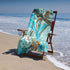 Beach Towel Sand Free Absorbent Bath Towel Blanket for Swimming Travel Yoga Camping, Turquoise Marble