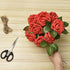 Groleca Artificial Flowers Real Touch Foam Dark Red Fake Roses 50Pcs with Stems for DIY Wedding Bouquets Bridal Shower Centerpieces Floral Arrangements Party Tables Home Decorations (Dark Red)