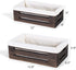 Dahey Toilet Tank Paper Basket Bathroom Organizer Countertop Container Cabinet Decorative Closet Wooden Storage Bin Decor Box with Handles and Washable Liner for Bedroom Livingroom Laundry, 2 Pack