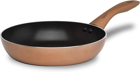 Cooking Light Cookware Dishwasher Safe, Scratch Resistant, with Easy Food Release Interior, Cool Touch Handle and Even Heating Base, 9.5in Fry Pan, Copper