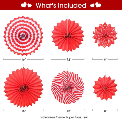 NAIWOXI Valentines Party Supplies - Valentines Day Decorations Set, Red Silk Rose Petals, Paper Fans, Heart Shaped, I Love You and Teddy Bear Balloons, Garland Balloons Kit For Valentines Day Party