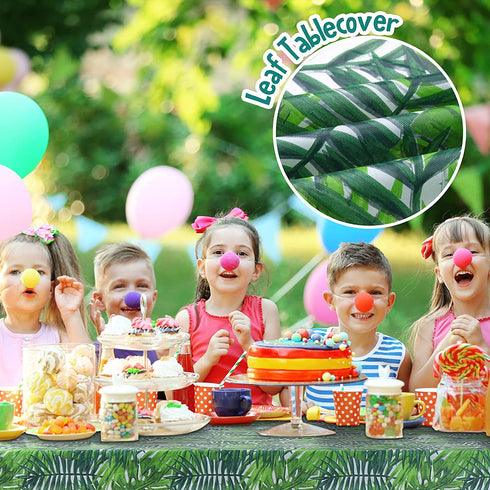 8 Pieces Animal Safari Theme Zoo Table Covers Tropical Palm Leaf Tablecloth Zebra Print Tablecloth Leopard Giraffe Print Table Cover for Animal Themed Party Supplies Birthday Baby Shower Zoo Jungle
