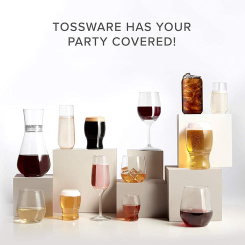 TOSSWARE POP 18oz Pint Set of 48, Premium Quality, Recyclable, Unbreakable & Crystal Clear Plastic Beer Glasses, 48 Count (Pack of 1)