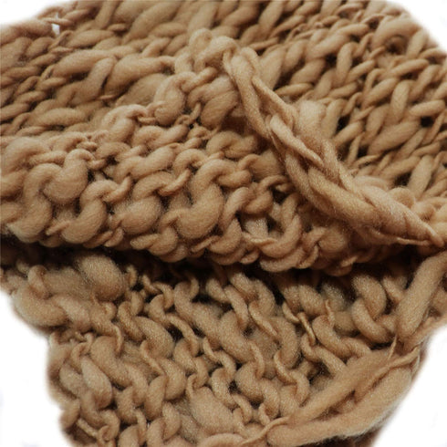M&G House Newborn Wrap Baby Photography Wool Wrap Baby Photo Props Baskets Filler Rug(Light Tan)