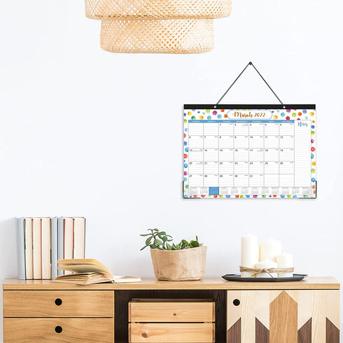 2022 Desk Calendar - Yearly Desk Calendar 2022, Desk/Wall Monthly Calendar Pad, 17" x 12", January 2022 - December 2022, Desk Calendar with Ruled Blocks, Note Section, Corner Protections