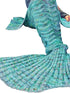 DDMY Mermaid Tail Blanket Crochet Mermaid Blankets Seasons Warm Soft Handmade Sleeping Bag Best Birthday for Kids Teens Adult 74''x35'' Mint Green