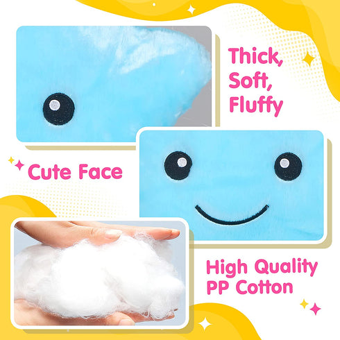 WEWILL Creative Twinkle Star Light up Night LED Plush Pillows Stuffed Toys Birthday Valentines for Toddlers Girls(Blue)
