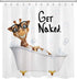 HVEST Funny Giraffe Get Naked Shower Curtain Cute Giraffe with Glasses in Soap Bubble Bathtub Funny Wild Animal Bathroom Decor Waterproof Polyester Fabric 72x72 Inches with 12 Hooks