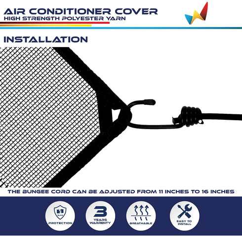 Windscreen4less Outdoor A/C Unit Mesh Cover for Outside Air Conditioner AC Compressor Condenser 36''x36'' Keep Out Leaves Breathable for All Seasons