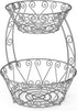Simple Houseware 2-Tier Countertop Fruit Basket Bowl Storage, Chrome