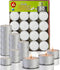 Ner Mitzvah 6 Hour Tea Light Candles - 80 Pack Bulk Package - White Unscented Travel, Centerpiece, Decorative Candle with Maxi Burn Time - Pressed Wax