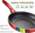 Frying Pan 8 inch, Non-stick Skillet for All Stoves, 100% Non-toxic Cooking Pans, Red Cookware, Induction, Dishwasher Safe