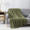 BOURINA Throw Blanket Textured Solid Soft Sofa Throw Couch Cover Knitted Decorative Blanket, 50"x60" Olive