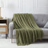 BOURINA Throw Blanket Textured Solid Soft Sofa Throw Couch Cover Knitted Decorative Blanket, 50"x60" Olive