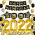 Huge Happy New Year Decorations 2022 Set - 43 Pieces | 40 Inch Gold 2022 Balloons Numbers | Large 10 Feet Happy New Year Banner | New Years Eve Party Supplies For New Years Backdrop | Nye Decorations