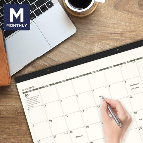 2022 Desk Calendar by AT-A-GLANCE, Monthly Desk Pad, 22" x 17", Standard, Recycled (SK32G00)