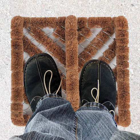Ninamar Natural Coir Boot Scraper Door Mat - 12 x 13 inch