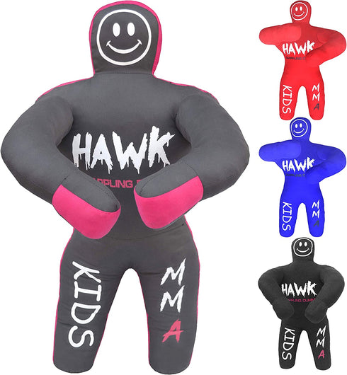Hawk Sports Kids Grappling Dummy for Kids BJJ Wrestling Dummy Punching Bag MMA Brazilian Jiu Jitsu Children Judo Youth Throwing Boxing Dummy Dummies UNFILLED