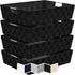 Woven Storage Baskets For Organizing - 4 Fabric Empty Organizer Bins With Handles - Great Bin For Organization, Linen Closet Shelves & Bathroom Basket. Empty Baskets For Gifts (14QT - Black)
