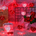 16 Feet/ 5 Meters 20 LED Heart String Light, Valentine's Day String Light Battery Operated Decoration Fairy String Light Warm Red Light Decor for Garden Party Wedding Christmas Party (Red, White)