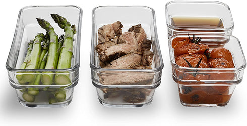 Libbey Stack It Medium Glass Storage Containers with Lids, Set of 4