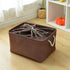 TheWarmHome Large Baskets for Storage Rectangular Basket Decorative Basket Fabric Storage Bin Brown Storage Basket Shoes Basket Towel Basket Cloth Baskets Blanket Storage(Brown, Extra Large-1 Pack,17.7L×13.8W×9.8H)