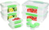 Sistema | 6 Plastic Lids | 4 Dressing to Go Pots | BPA-Free | 10 Freezer/Fridge/Pantry Klip IT Food Storage Containers, Assorted, Clear/Green