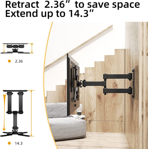 HOME VISION Full Motion Swivel and Tilt TV Wall Mount for 17-42 Inch TVs & Monitors ,TV Wall Mount Bracket Holds up to 45lbs,Loading Max VESA 200x200mm