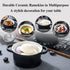 Ramekin with Lid, vancasso 6 Oz Creme Brulee Ramekins Bowls, Porcelain Soufflé Dishes Set of 4 Oven Safe for Baking, Small Ceramic Casserole Dish with Cover and Handle for Cake, Dessert, Black