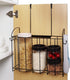WIFTREY Over The Cabinet Door Organizer Holder and Paper Towel Holder Wall Mount Set for Kitchen Bathroom Pantry, Big Storage Rack for Cutting Boards, Black