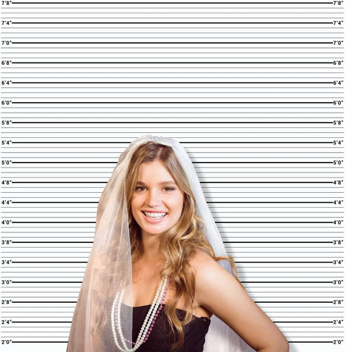 Mugshot Photo Booth Backdrop Banner - 6x6ft, Wide Enough for Everyone, Accurate Measurements for Bachelorette Party, Girls Night Out, Height Charts