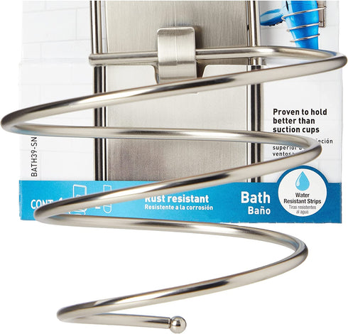 Command Hair Dryer Holder, Satin Nickel, 1-Holder, 2-Water-Resistant Strips, Organize Damage-Free