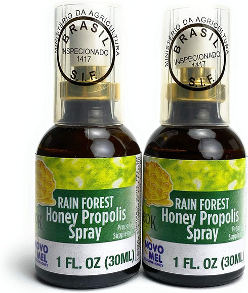 Brazilian Green Bee Propolis and Rain Forest Honey Oral Spray, 2 Bottle Pack