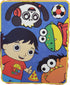 Franco Manufacturing Ryan World Soft Plush Throw, Print of Ryan with Friends, 40 Inches x 50 Inches