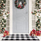 Buffalo Checkered Rugs Outdoor with Anti-Slip Mat, 23.6X51.2 Inches Plaid Rug Black and White Doormat Washable Cotton Woven Layered Door Mats for Kitchen/Farmhouse/Porch